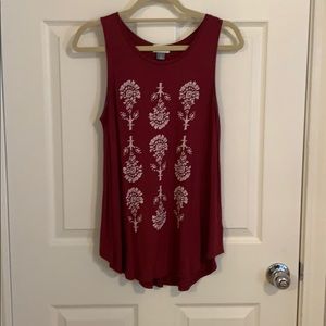 Long Maroon Tank